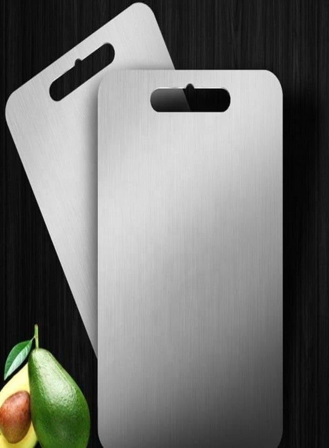 iSTAR Stainless Steel Rectangular Chopping Board | Double-Sided Metal Kneading Board with Round Corners | Non-Slip, Rust-Proof, Heavy Duty Cutting Board for Vegetables, Fruits, Meat and Bread - Image 2